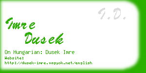 imre dusek business card